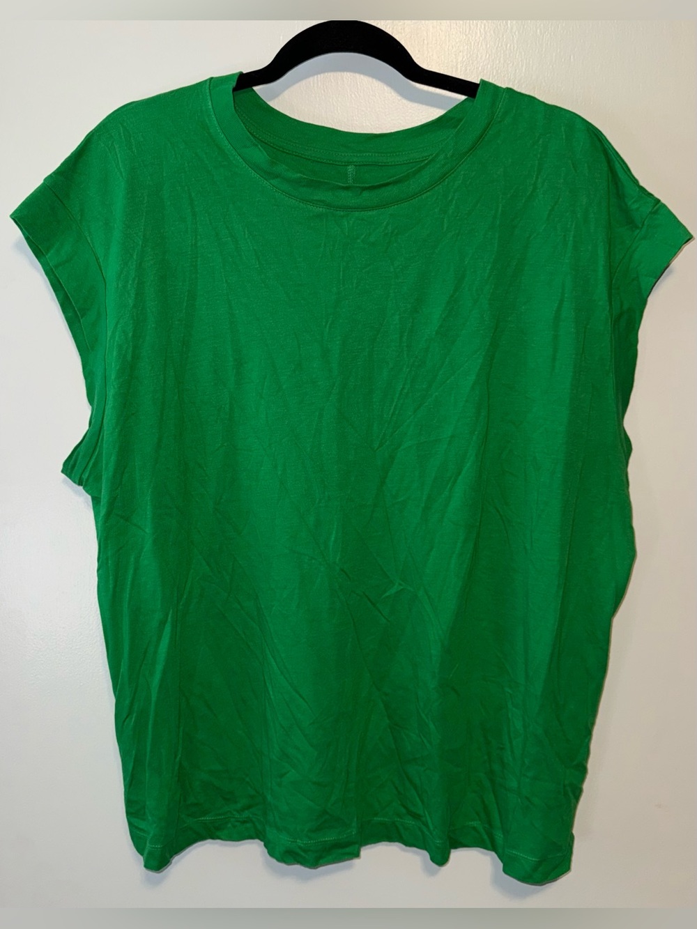 a new day Bright Green Cap Sleeve Crewneck Tee